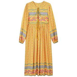 COPY - NEW Boho Maxi Dress for Women Cotton Long Sleeve Floral Print